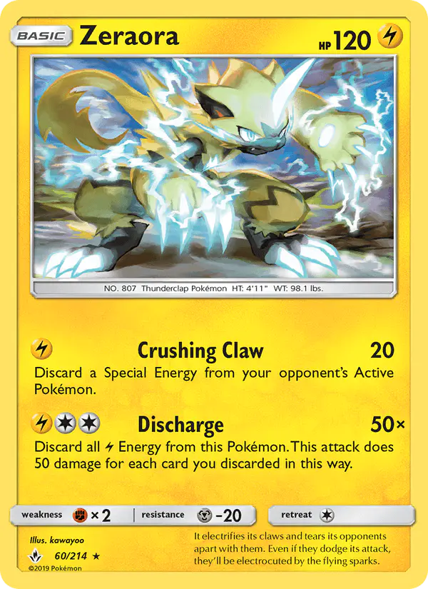 Carta Zeraora 60/214 de Unbroken Bonds