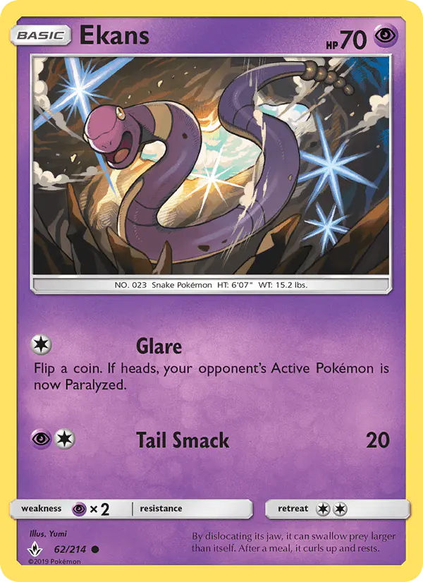 Carta Ekans 62/214 de Unbroken Bonds