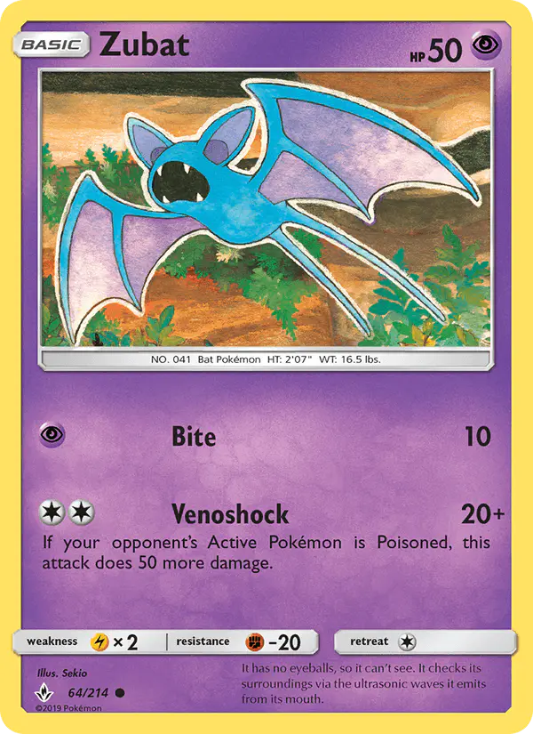 Carta Zubat 64/214 de Unbroken Bonds
