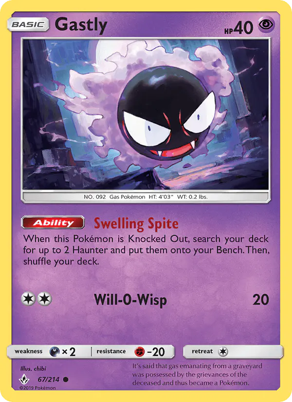 Carta Gastly 67/214 de Unbroken Bonds
