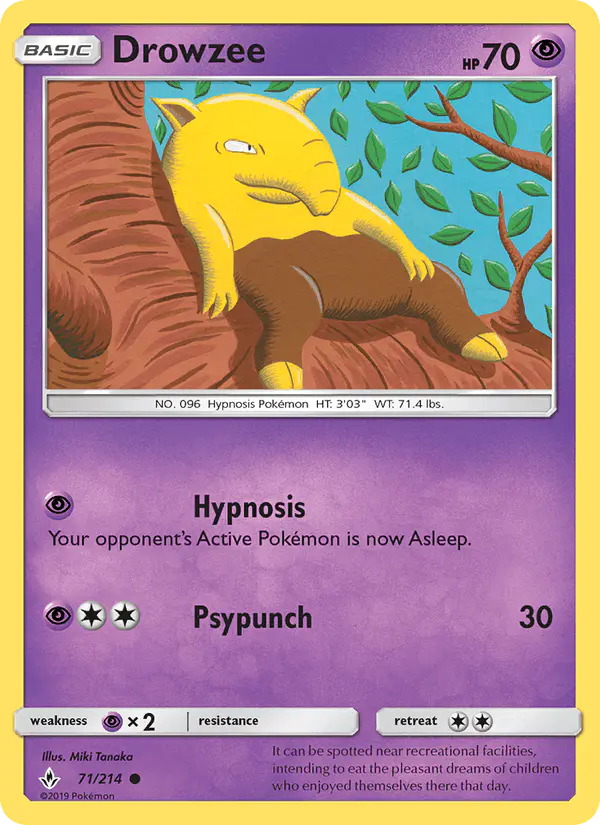 Carta Drowzee 71/214 de Unbroken Bonds