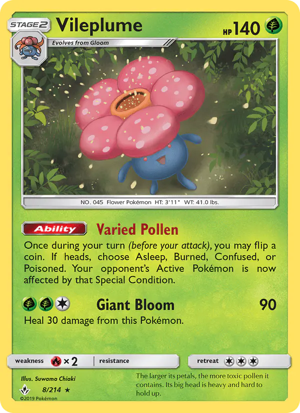Carta Vileplume 8/214 de Unbroken Bonds