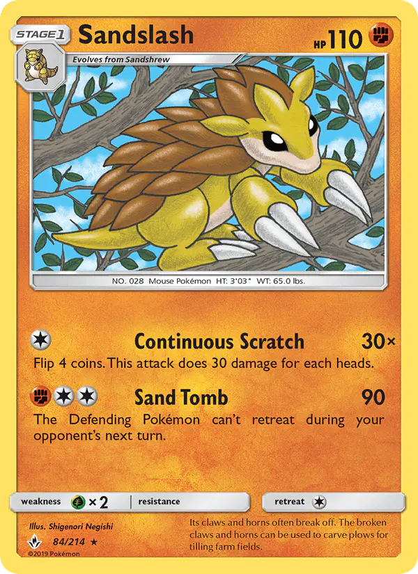 Carta Sandslash 84/214 de Unbroken Bonds