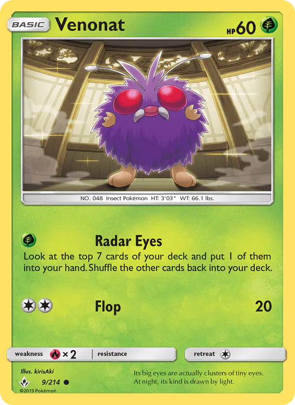 Carta Venonat 9/214 de Unbroken Bonds