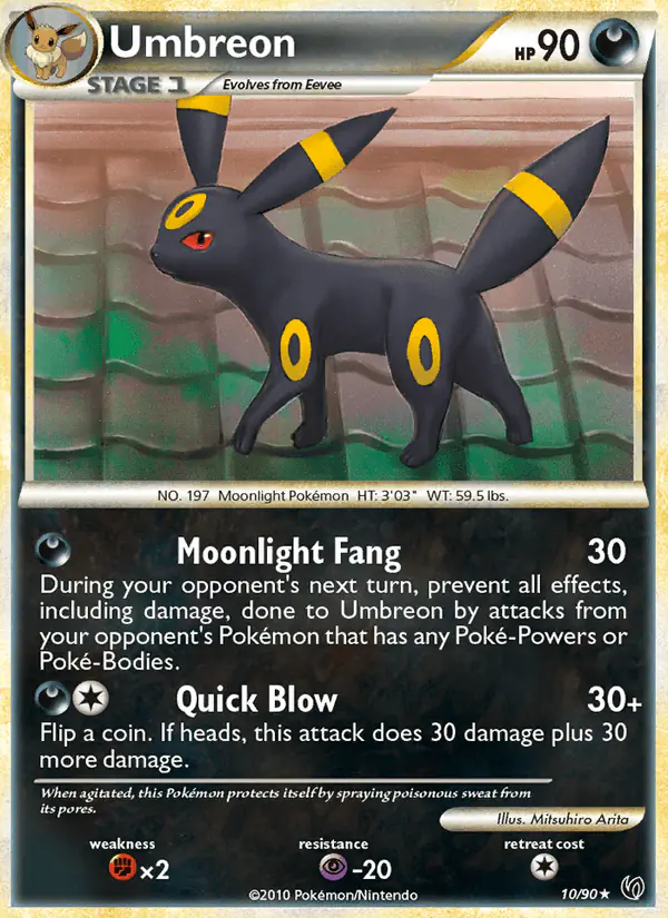 Carta Umbreon 10/90 de Undaunted