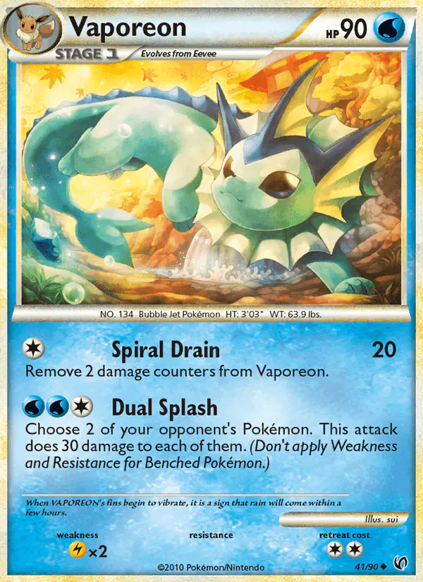 Carta Vaporeon 41/90 de Undaunted