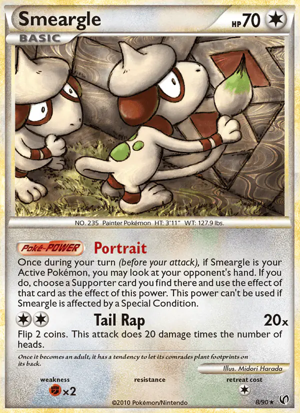 Carta Smeargle 8/90 de Undaunted