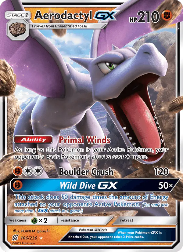 Carta Aerodactyl GX 106/236 de Unified Minds