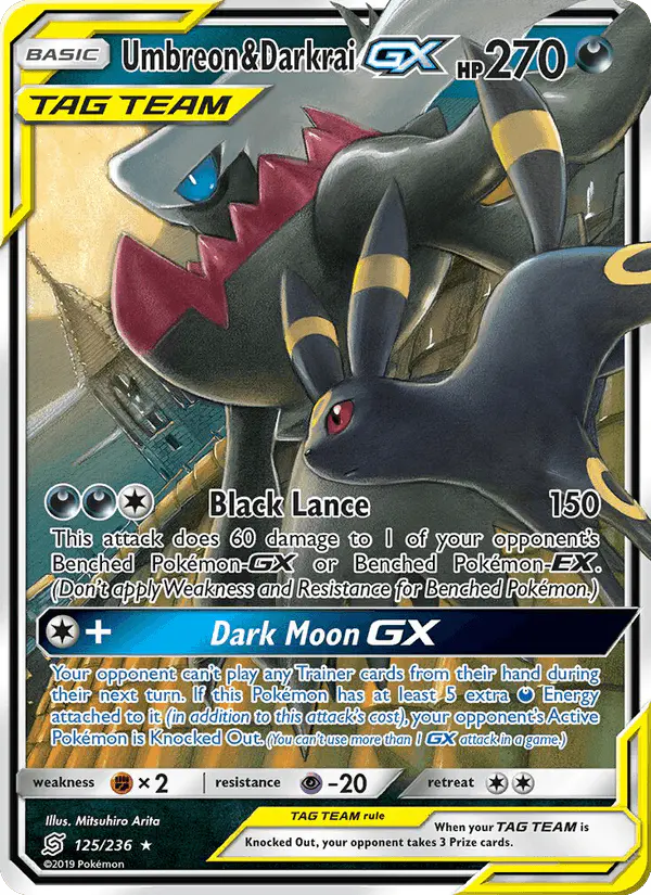 Carta Umbreon & Darkrai GX 125/236 de Unified Minds