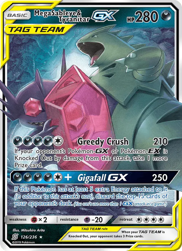 Carta Mega Sableye & Tyranitar GX 126/236 de Unified Minds