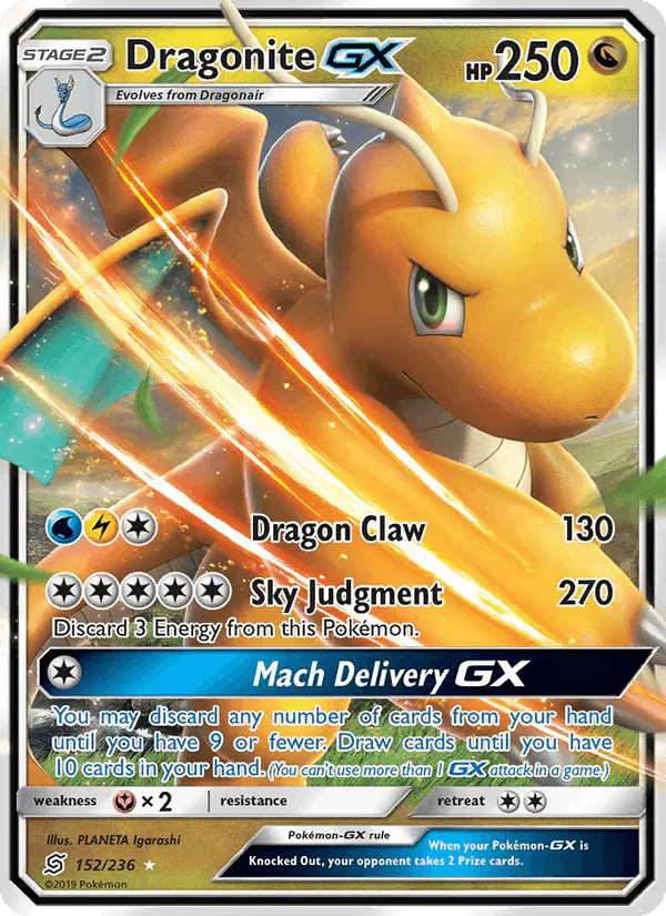 Carta Dragonite GX 152/236 de Unified Minds