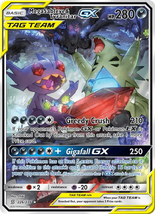 Carta Mega Sableye & Tyranitar GX 226/236 de Unified Minds