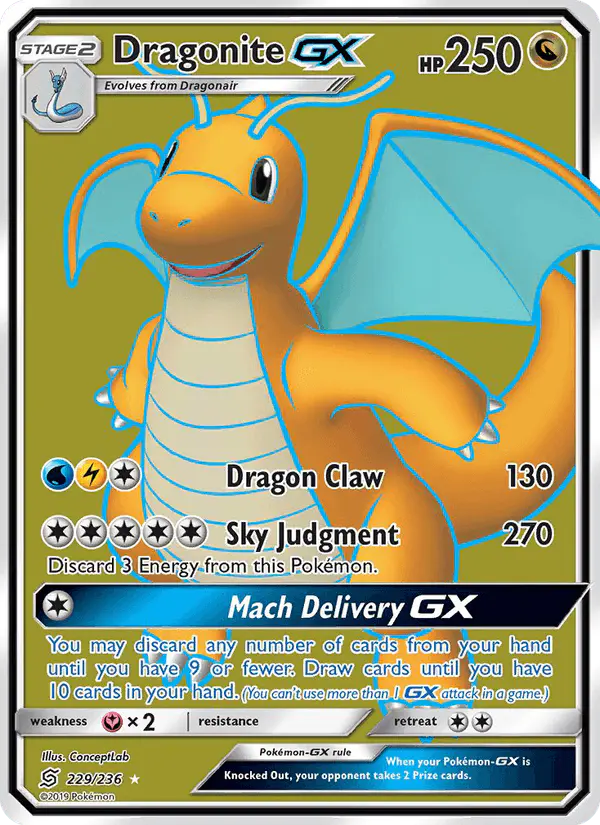 Carta Dragonite GX 229/236 de Unified Minds