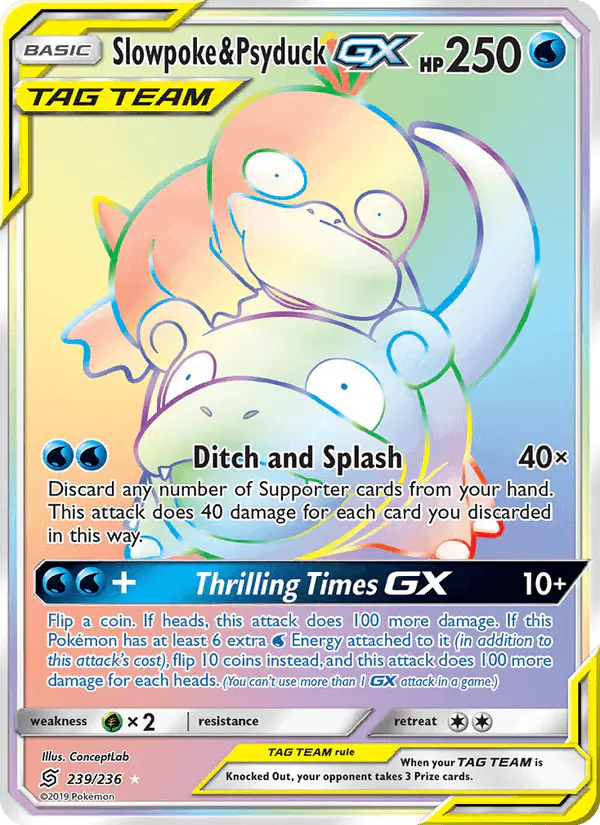 Carta Slowpoke & Psyduck GX 239/236 de Unified Minds