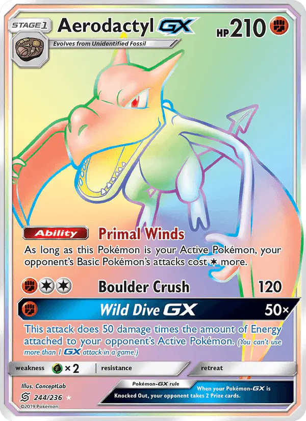 Carta Aerodactyl GX 244/236 de Unified Minds