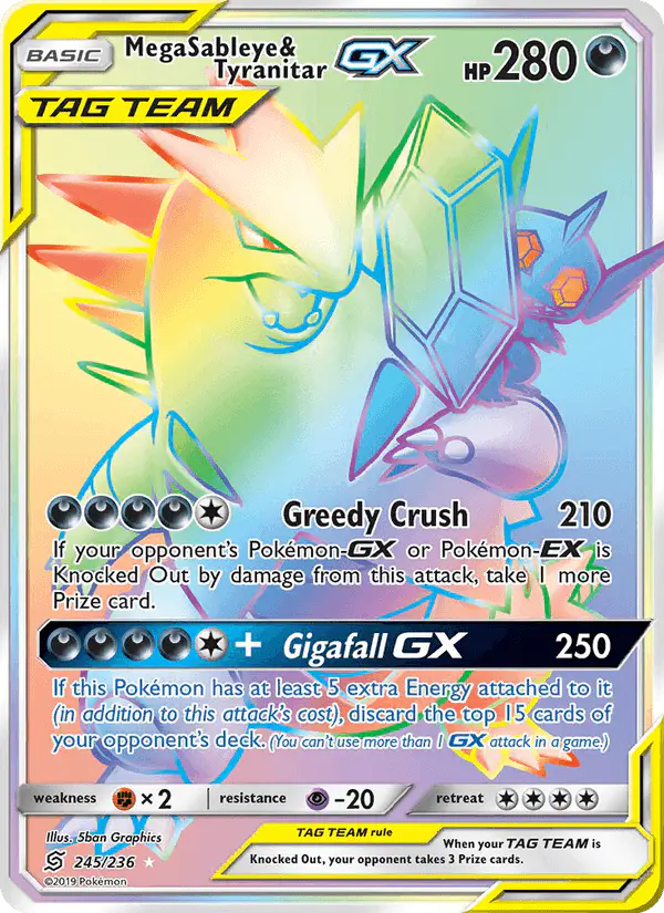Carta Mega Sableye & Tyranitar GX 245/236 de Unified Minds