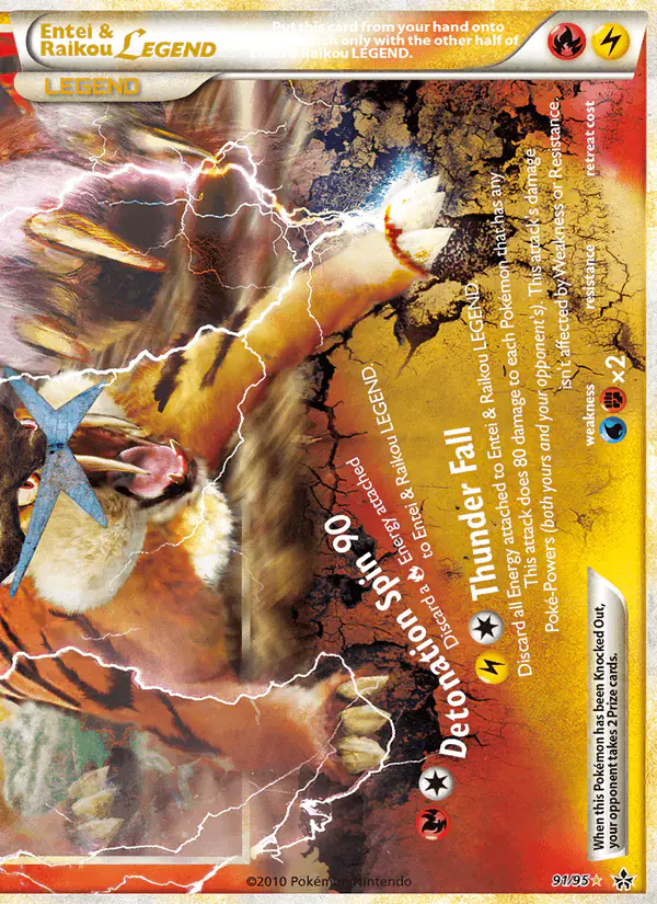 Carta Entei & Raikou LEGEND 91/95 de Unleashed