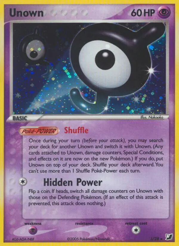 Carta Unown J de Unseen Forces Unown Collection