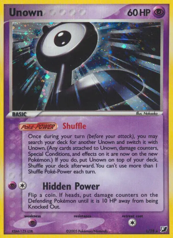 Carta Unown L de Unseen Forces Unown Collection