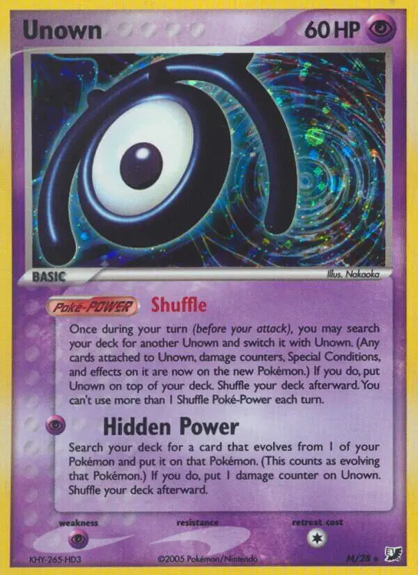 Carta Unown M de Unseen Forces Unown Collection