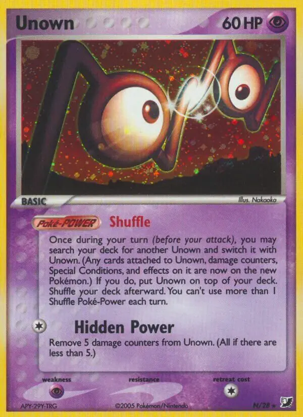 Carta Unown N de Unseen Forces Unown Collection