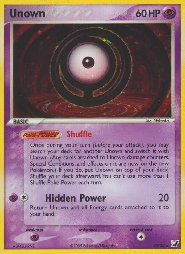 Carta Unown O de Unseen Forces Unown Collection
