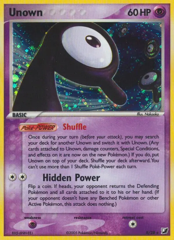 Carta Unown R de Unseen Forces Unown Collection