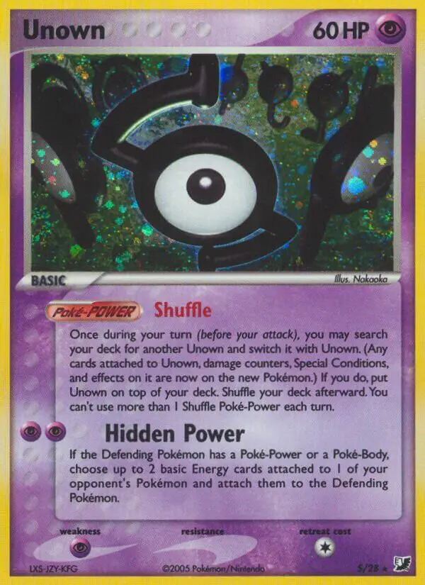 Carta Unown S de Unseen Forces Unown Collection