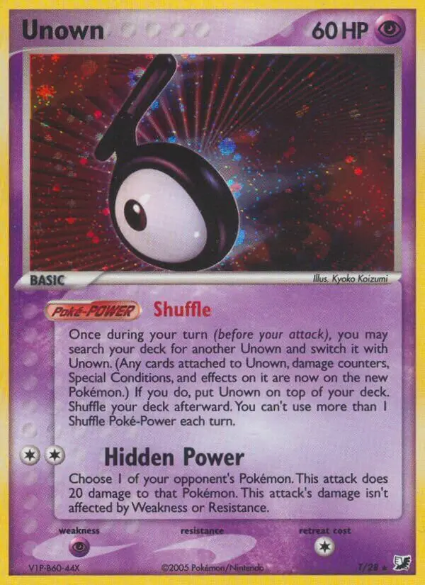 Carta Unown T de Unseen Forces Unown Collection