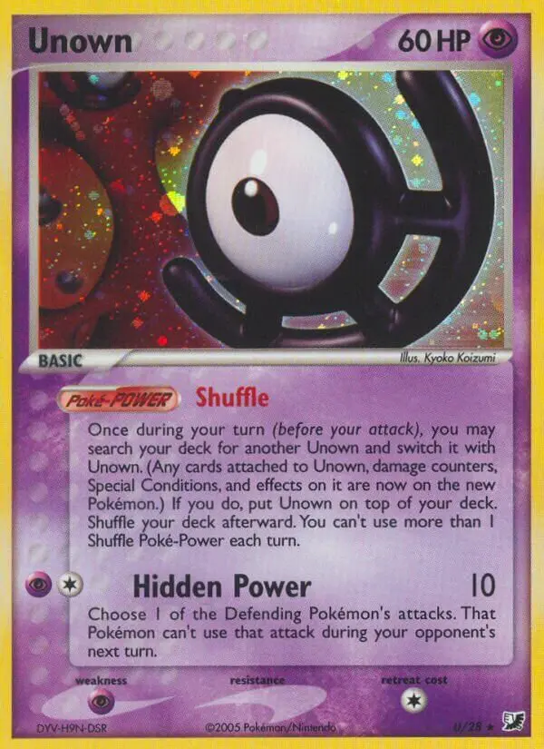 Carta Unown U de Unseen Forces Unown Collection