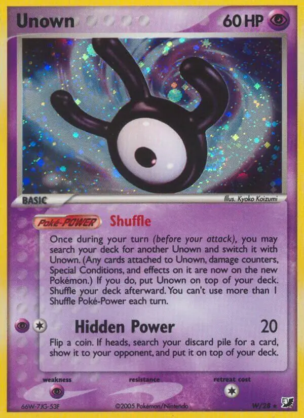 Carta Unown W de Unseen Forces Unown Collection