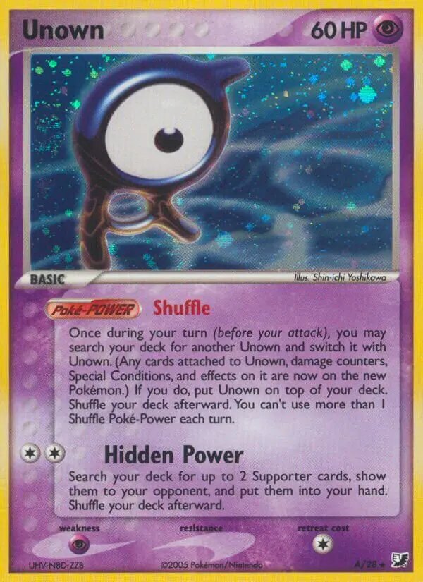 Carta Unown A de Unseen Forces Unown Collection