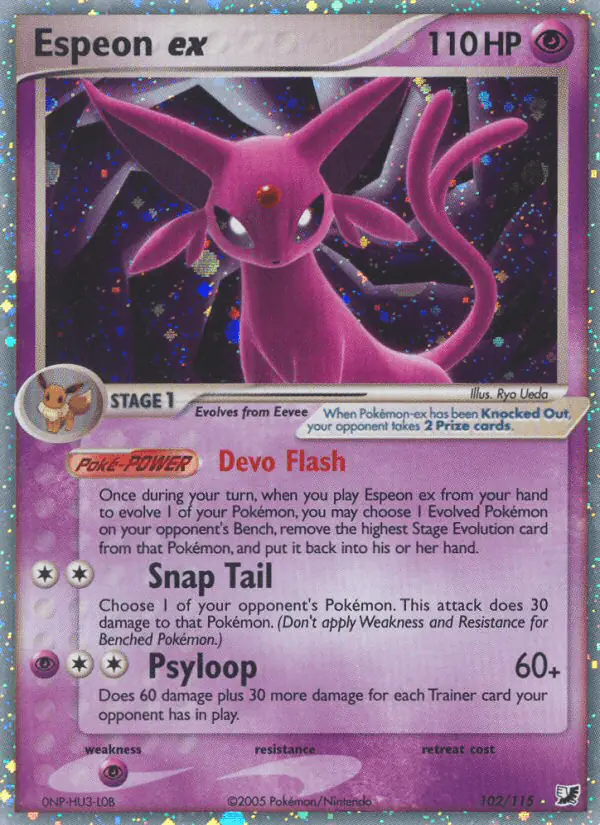 Carta Espeon ex 102/115 de Unseen Forces