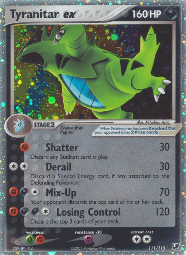 Carta Tyranitar ex 111/115 de Unseen Forces