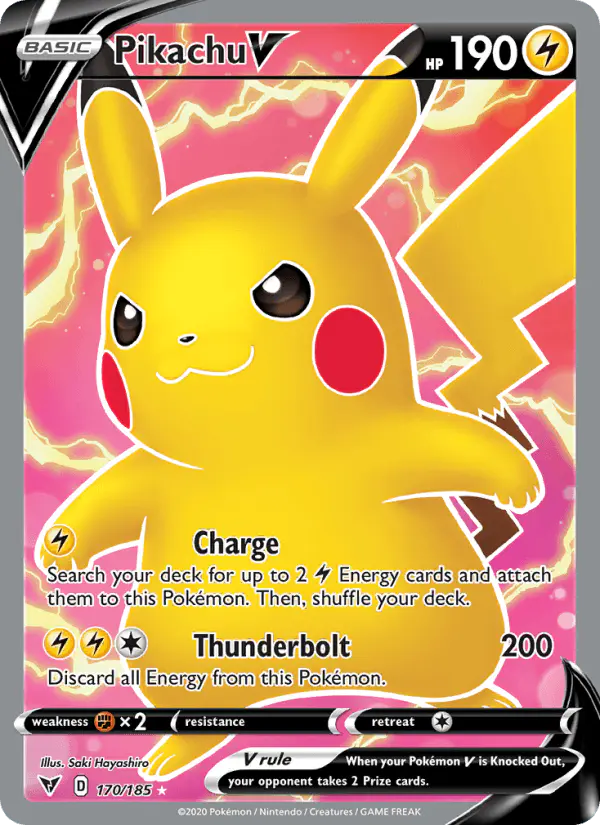 Carta Pikachu V 170/185 de Vivid Voltage