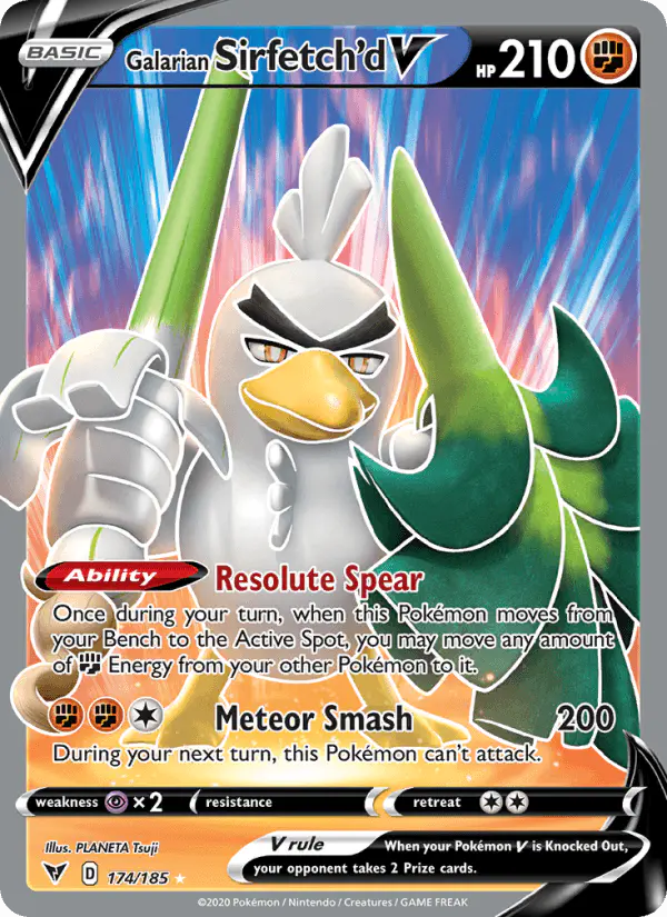 Carta Galarian Sirfetch'd V 174/185 de Vivid Voltage