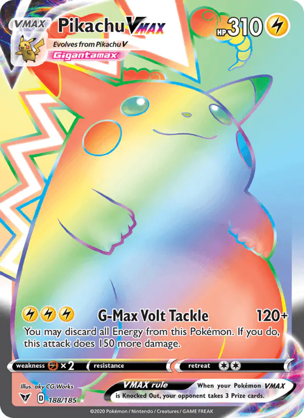 Carta Pikachu VMAX 188/185 de Vivid Voltage