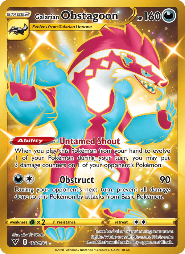 Carta Galarian Obstagoon 198/185 de Vivid Voltage