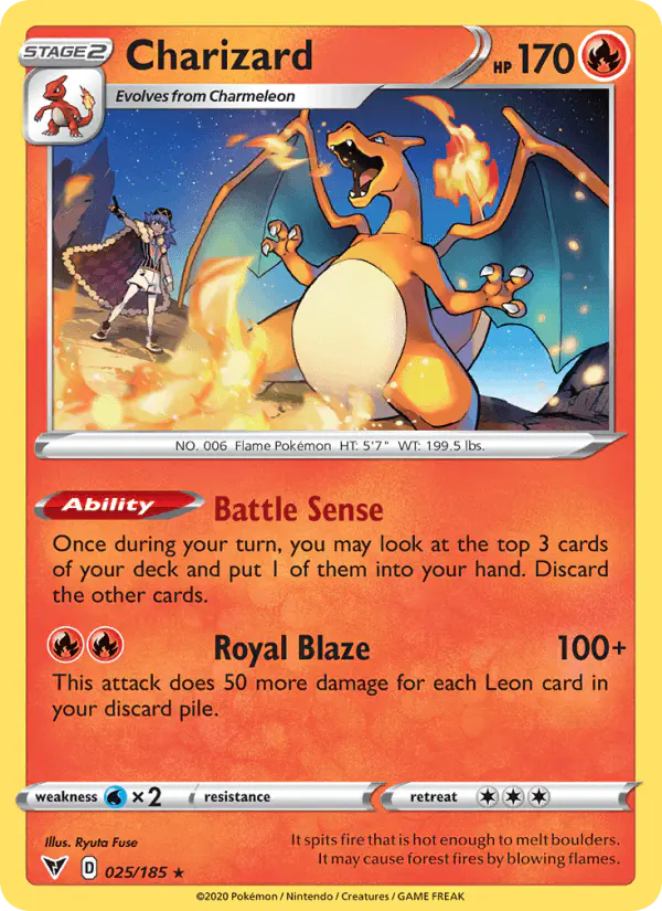 Carta Charizard 025/185 de Vivid Voltage