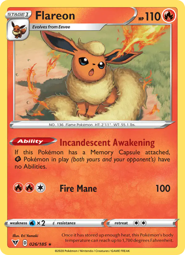 Carta Flareon 026/185 de Vivid Voltage