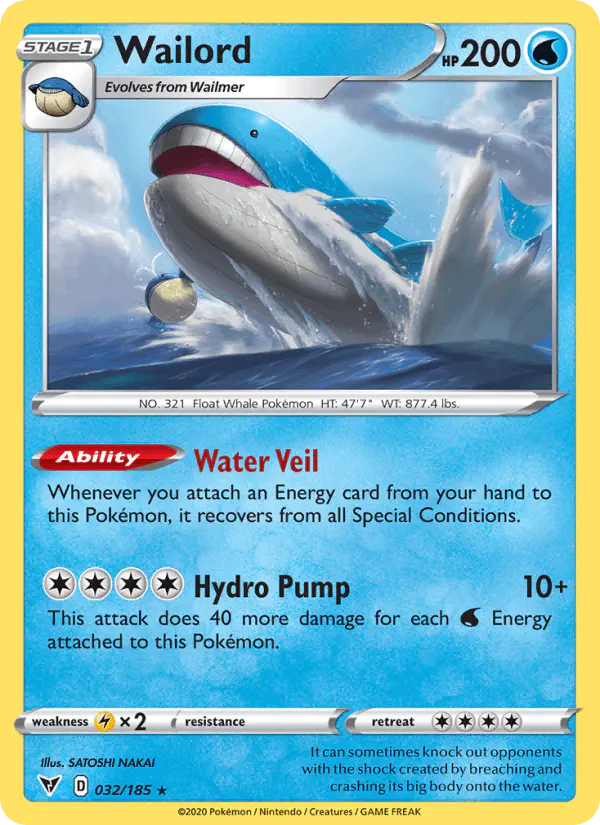 Carta Wailord 032/185 de Vivid Voltage