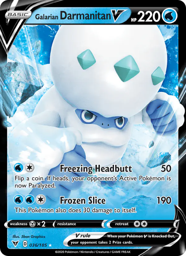 Carta Galarian Darmanitan V 036/185 de Vivid Voltage
