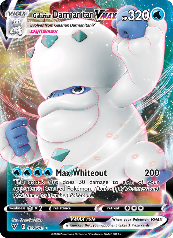 Carta Galarian Darmanitan VMAX 037/185 de Vivid Voltage
