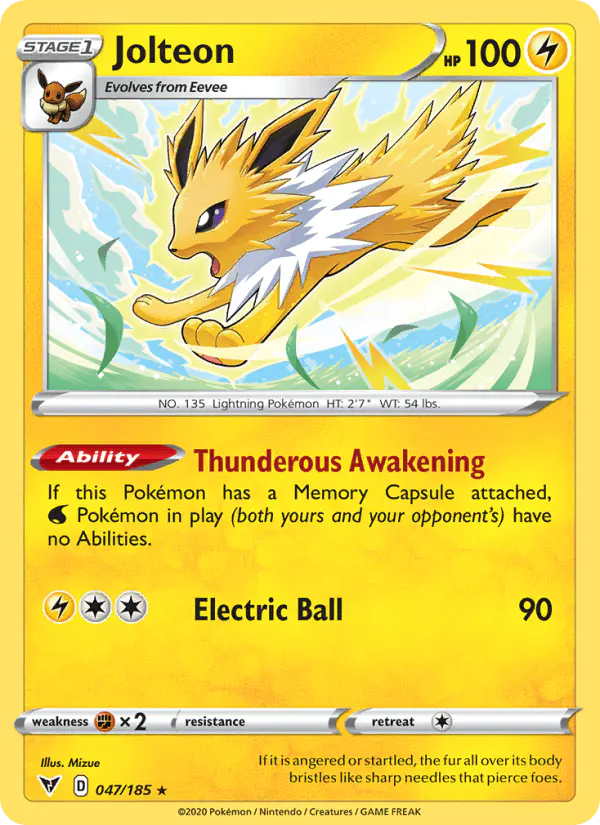Carta Jolteon 047/185 de Vivid Voltage