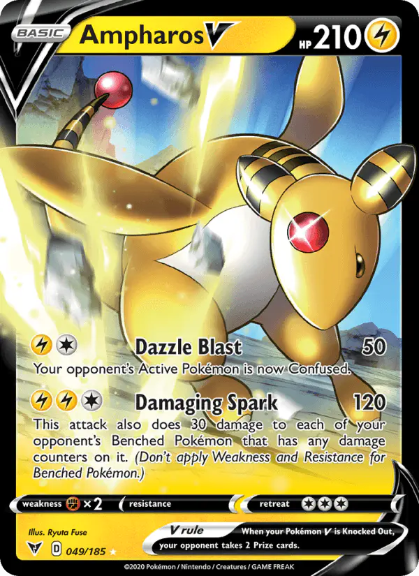 Carta Ampharos V 049/185 de Vivid Voltage