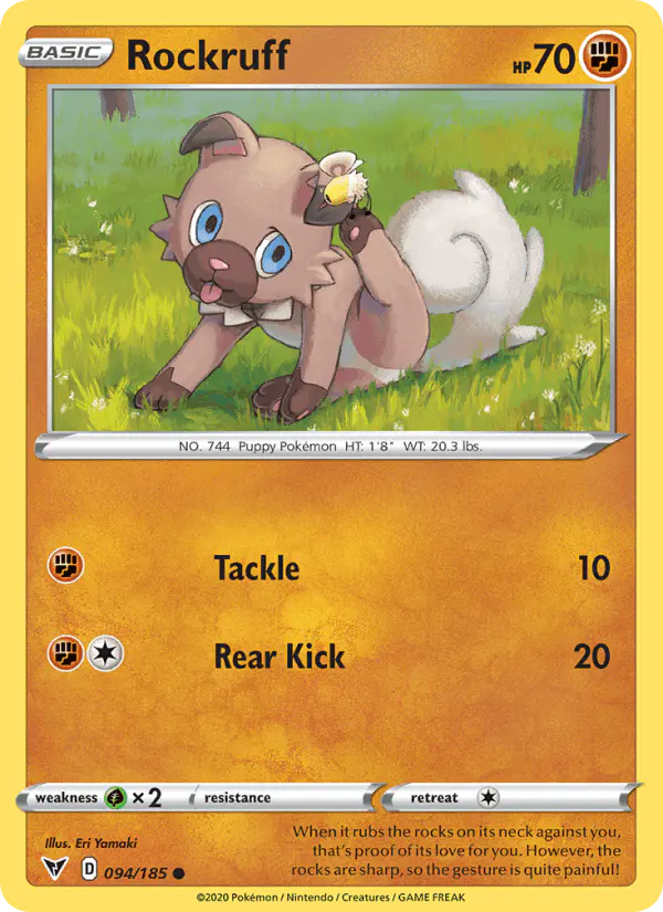 Carta Rockruff 094/185 de Vivid Voltage