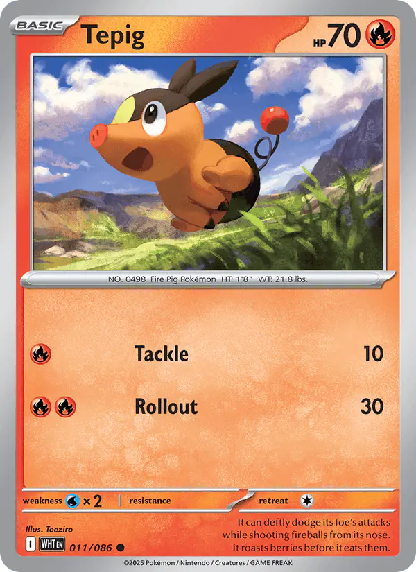 Carta Tepig 011/086 de White Flare