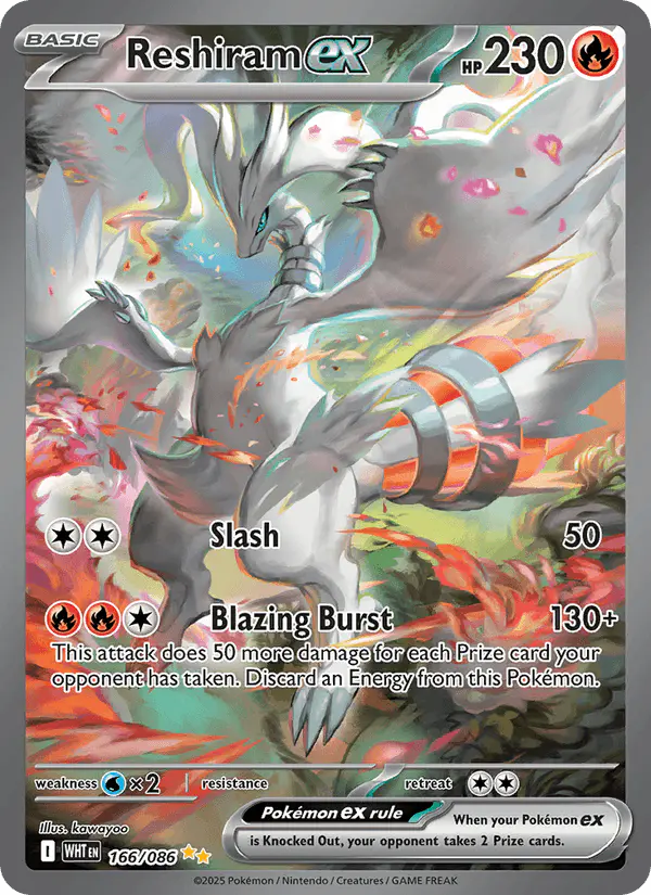 Carta Reshiram ex 166/086 de White Flare
