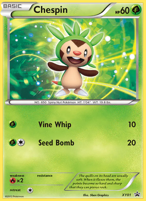Carta Chespin XY01 de XY Black Star Promos