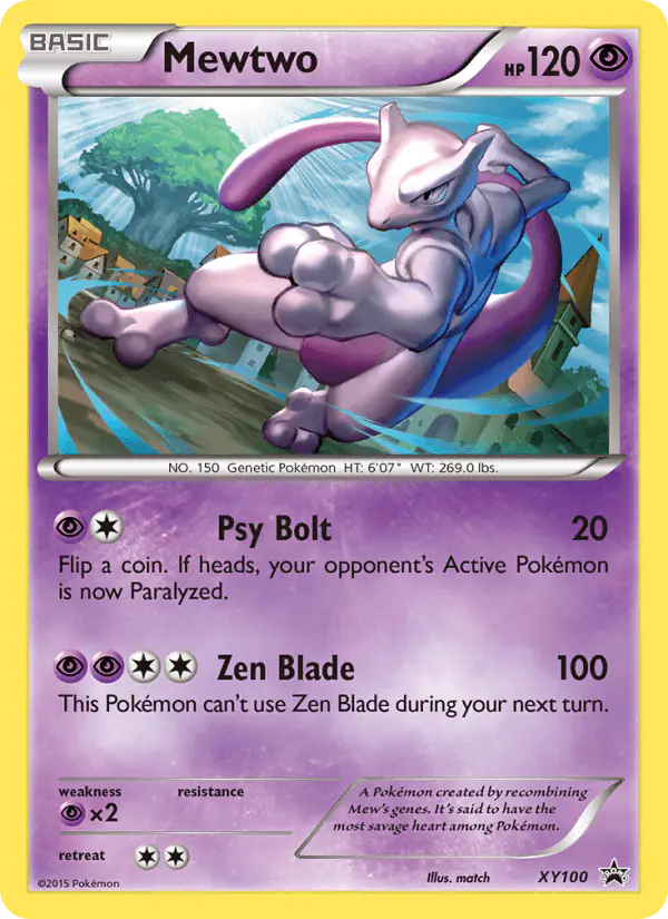 Carta Mewtwo XY100 de XY Black Star Promos